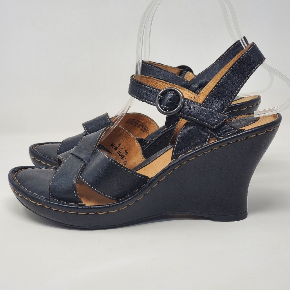 Born Wedge Leather Sandals - Picture 5 of 11